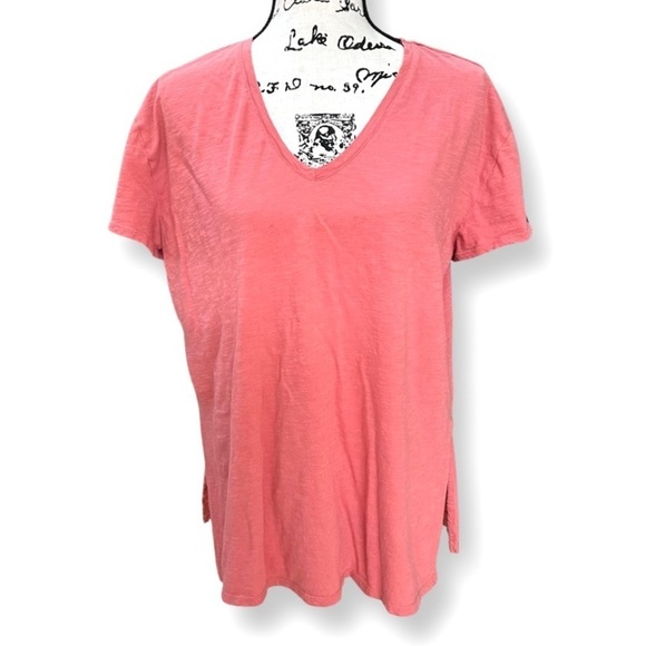 🔴 5 for $10 LOFT V-Neck Cotton Short Sleeve Top Loose Fit Size M - Picture 2 of 7
